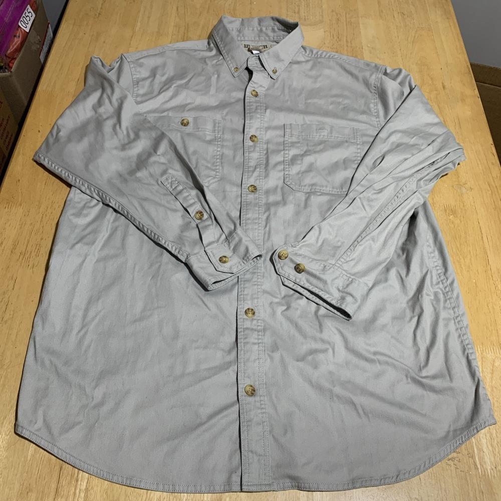 Duluth Shirt Mens XLT Gray Solid Long Sleeve Breathable Vented Outdoor‎ Stretch
